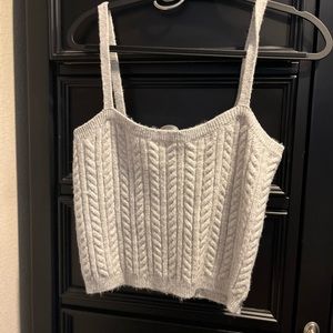 Grey cropped sweater cami